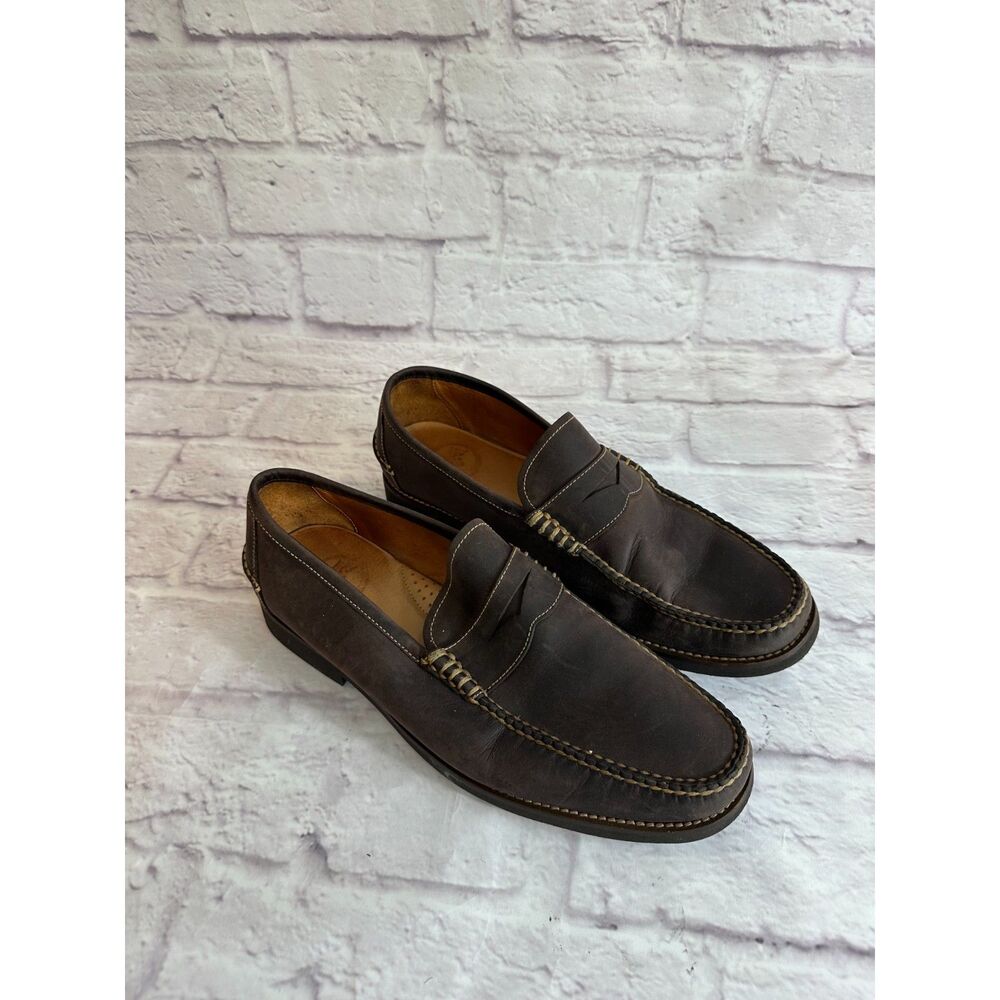 Crown Men's Handsewn brown Leather Penny Loafer size 10.5